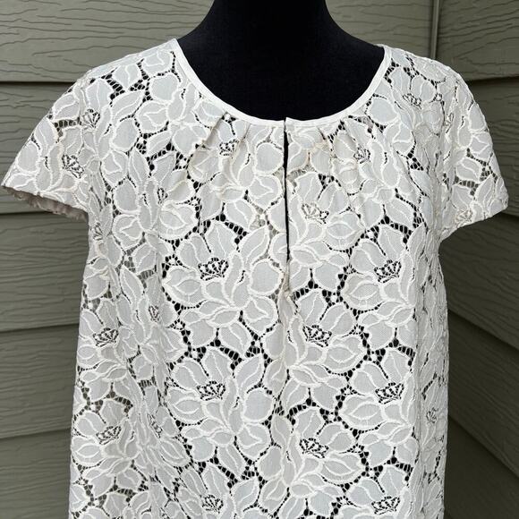 J. Crew women's size 14 embroidered cut out work with cap sleeves - Picture 1 of 7